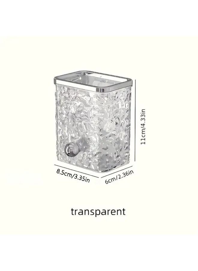 Transparent Wall Mounted Bathroom Organizer Adhesive No Drill Toothbrush Holder - Image 3